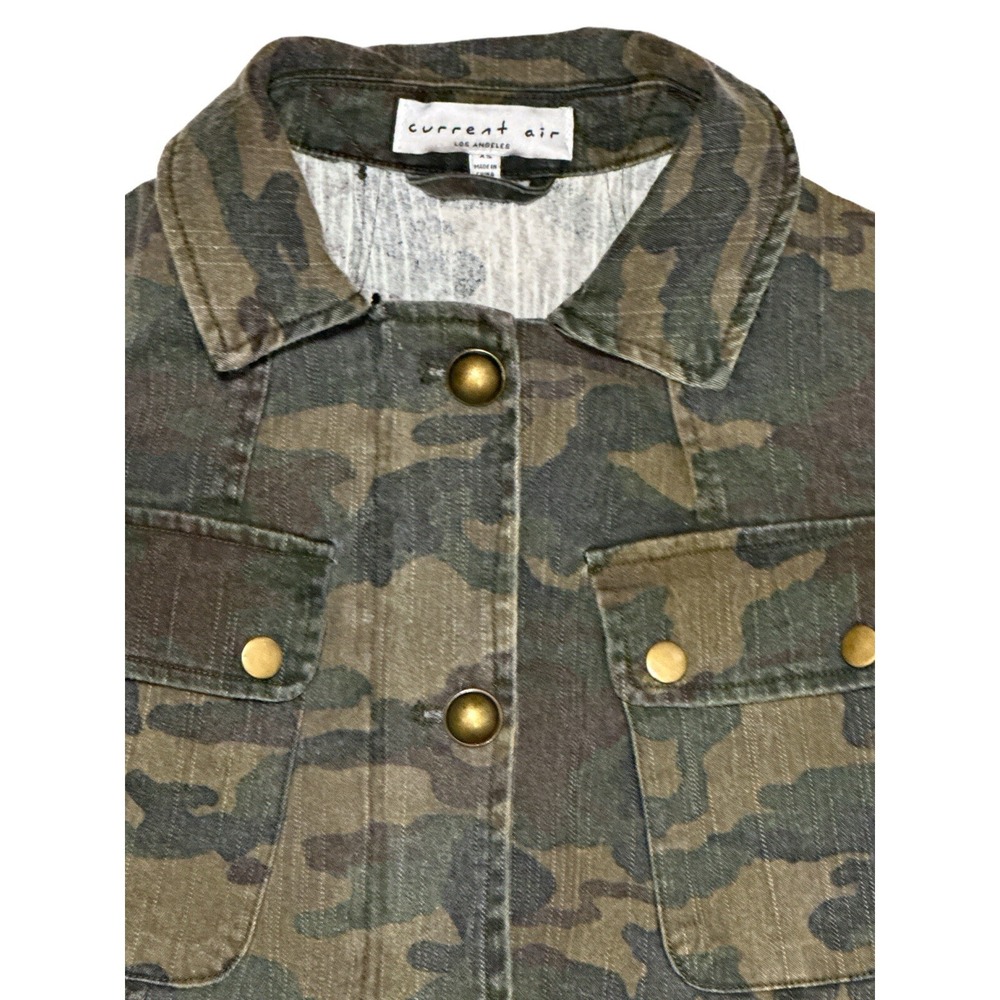 Current Air Los Angeles Camo Jacket Zip Button Closure W/ Pockets Women's SizeXS - Picture 2 of 9